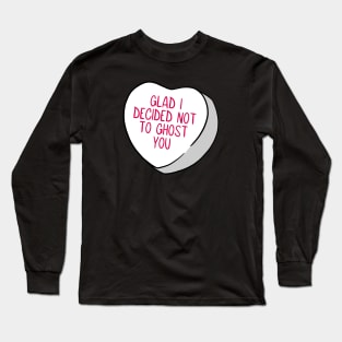 Funny Candy Heart Ghost Long Sleeve T-Shirt